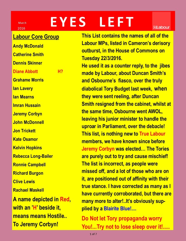 Publication1 Labour Party Loyalty list from Cameron 1 of 7