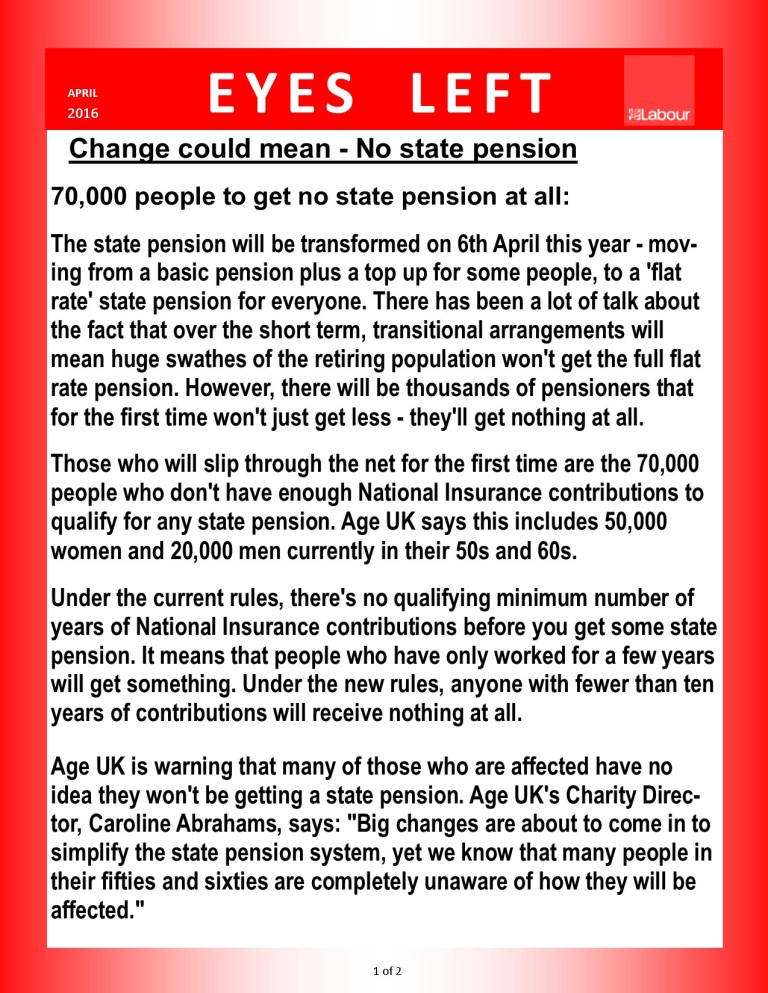 Publication 1   Pension changes 1 of 3