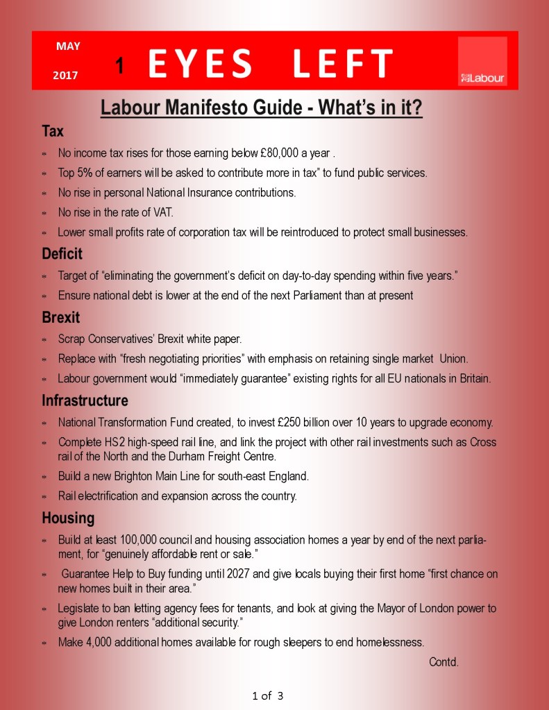 A guide to Labours Manifesto – The Collective & Labour- Eyes – Left ...