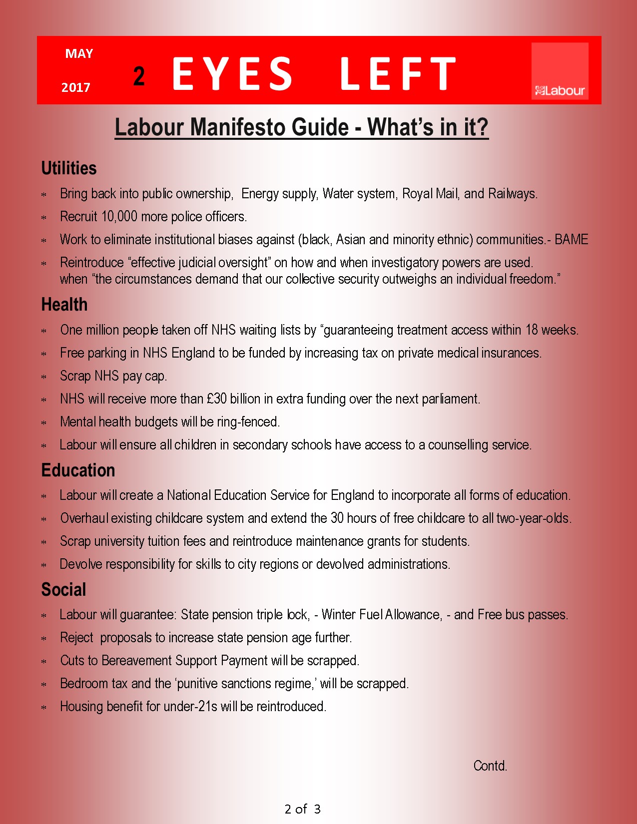 A guide to Labours Manifesto – The Collective & Labour- Eyes – Left ...