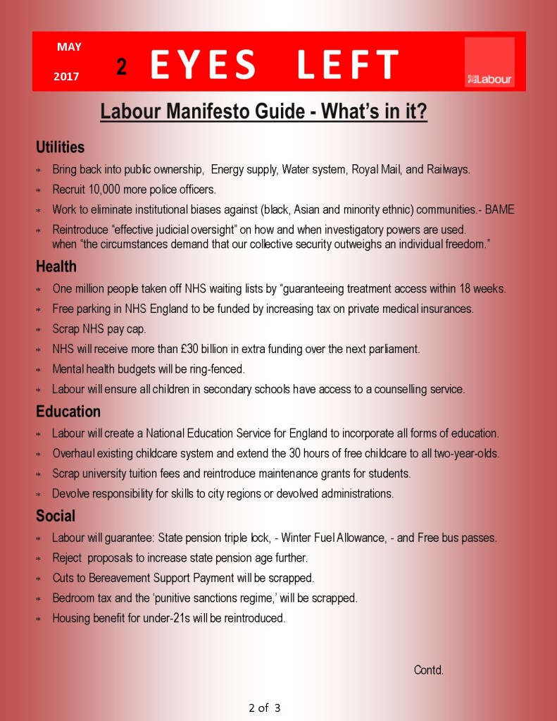 A guide to Labours Manifesto – The Collective & Labour- Eyes – Left ...