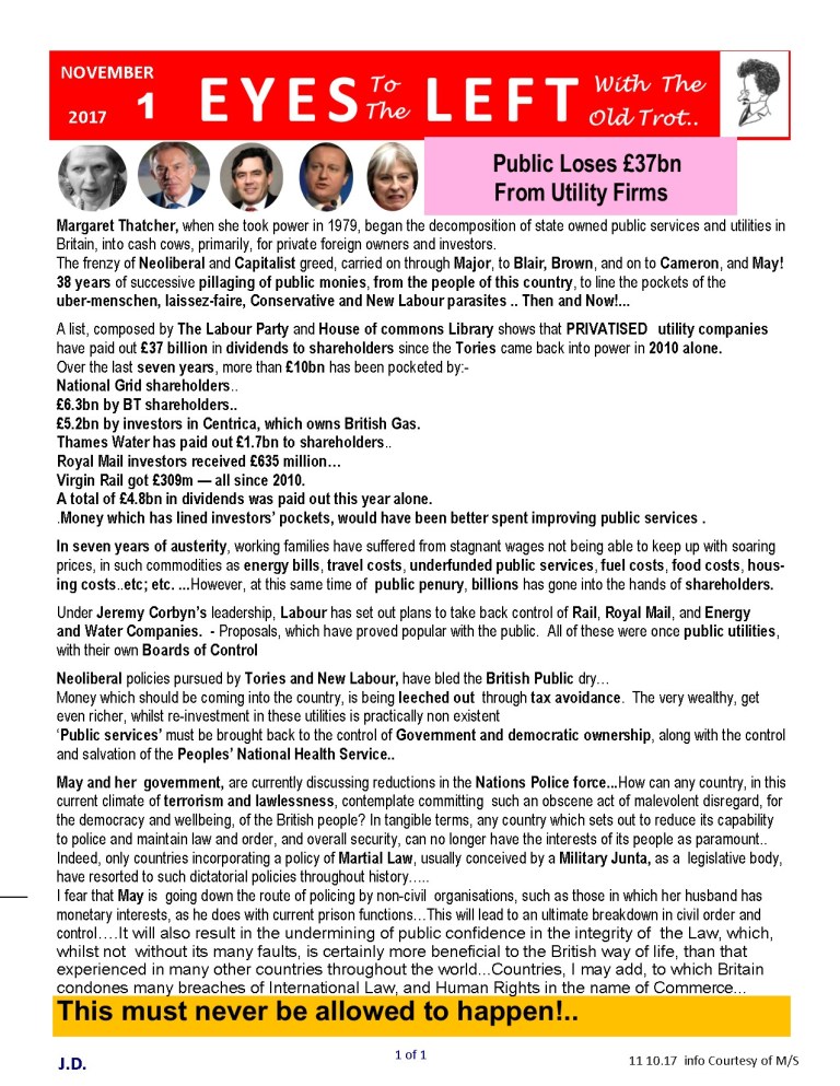 Publication1 Eyes Left public loses out to utility companies