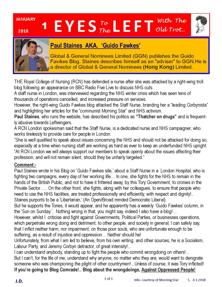 Publication1 Eyes Left Guido Fawkes and the NHS